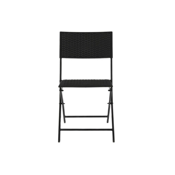 Tisch-Set mit 2 Stühlen Home ESPRIT Schwarz Stahl Synthetischer Rattan 58 x 58 x 71,5 cm – Bild 4