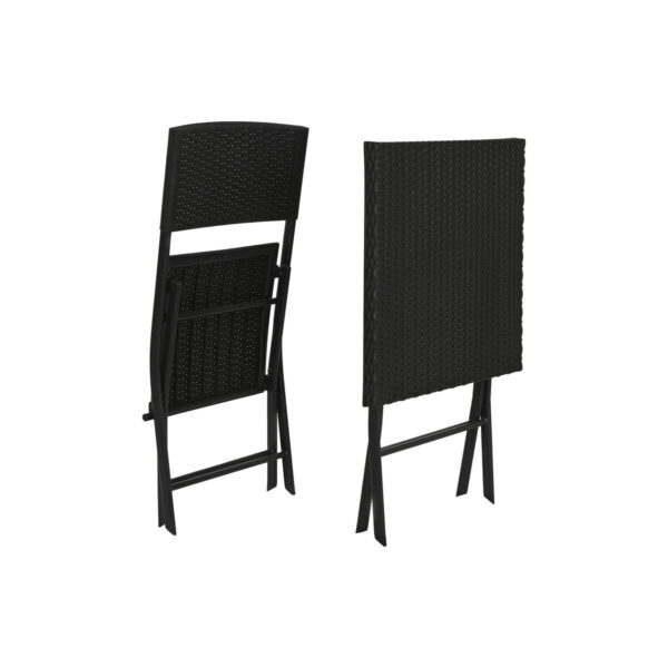 Tisch-Set mit 2 Stühlen Home ESPRIT Schwarz Stahl Synthetischer Rattan 58 x 58 x 71,5 cm – Bild 2