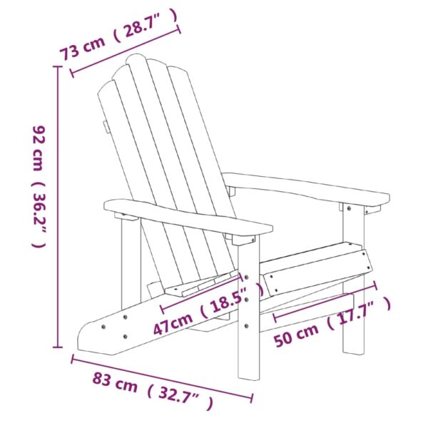 Adirondack-Gartenstuhl HDPE Braun – Bild 7