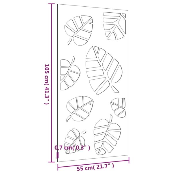 Garten-Wanddeko 105x55 cm Cortenstahl Blatt-Design – Bild 8