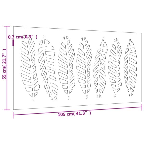 Garten-Wanddeko 105x55 cm Cortenstahl Blatt-Design – Bild 8